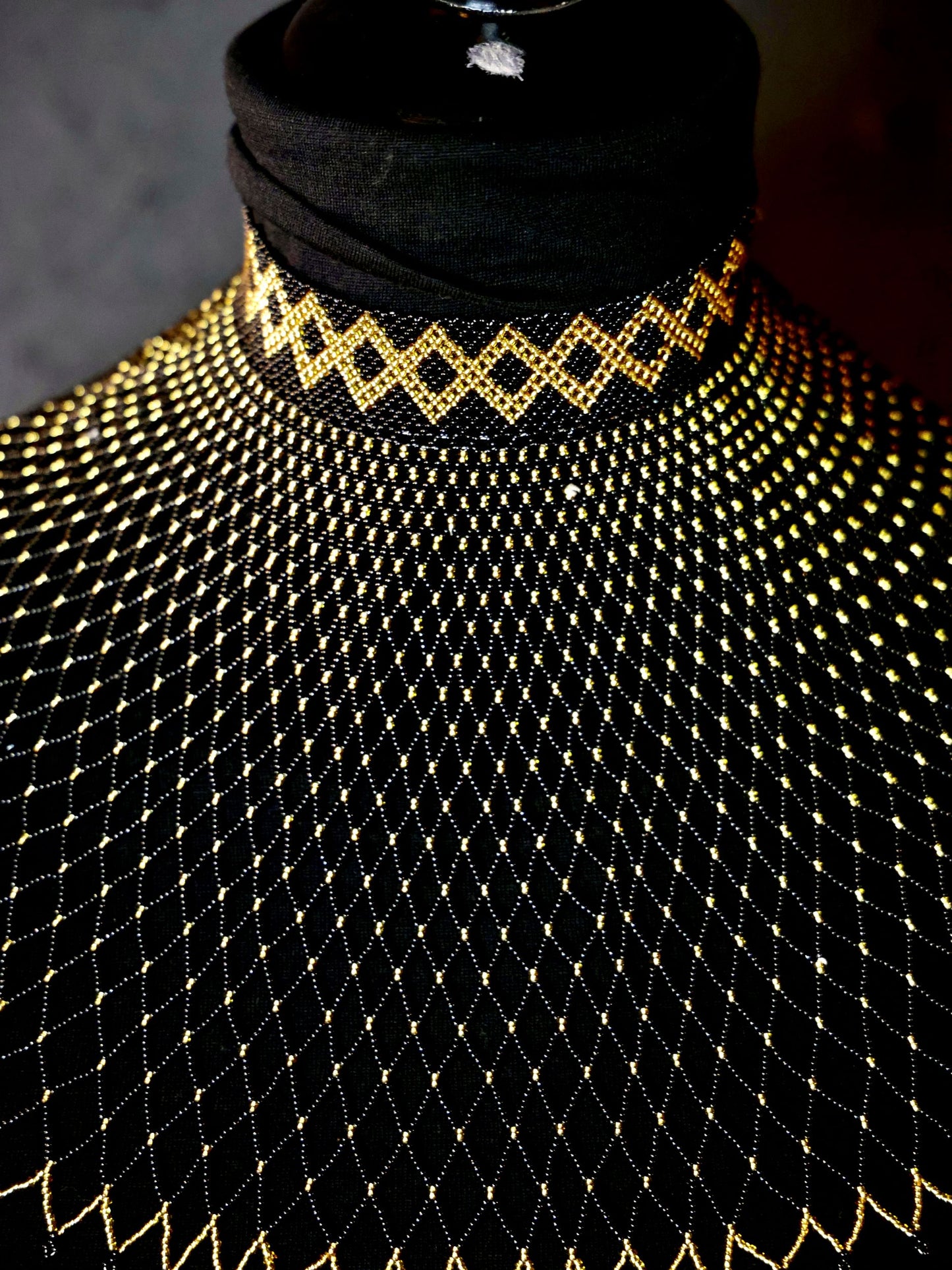 Golden Monochrome Diamond Choker Necklace