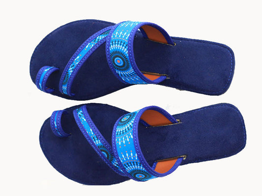 Light blue Navy print sandals