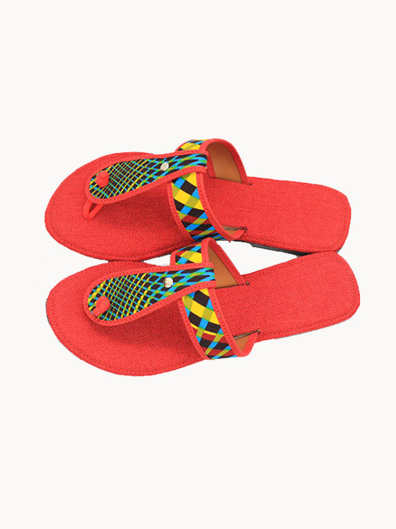 Mix colours/ Red print sandals