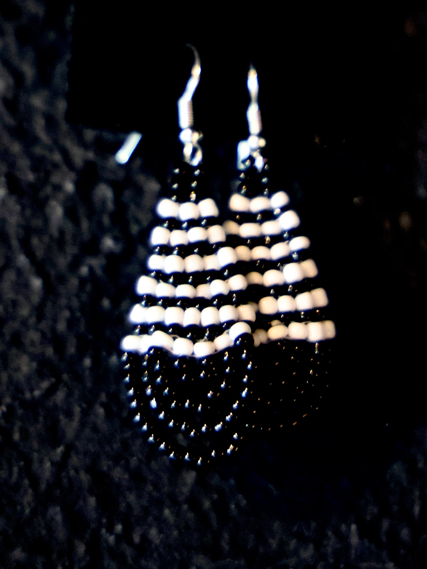 Monochrome Elegance Teardrop Earrings