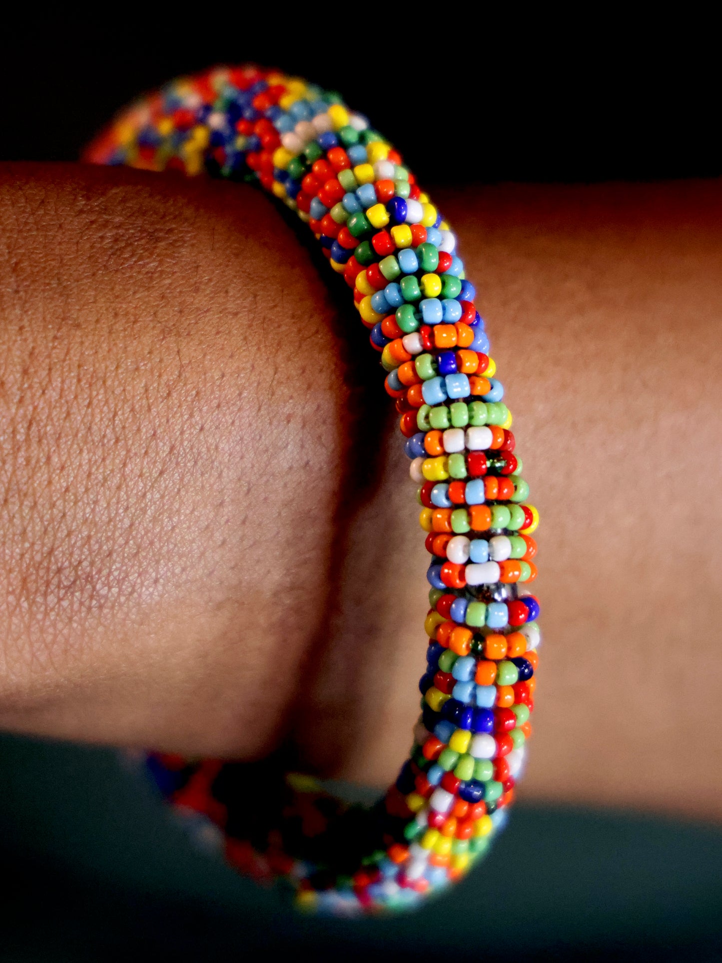 Vibrant Rainbow Swirl Bangle