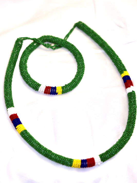 Emerald Horizon Beaded Necklace