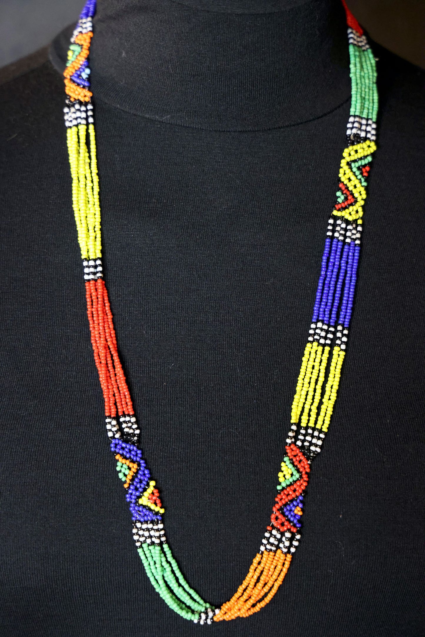 Vibrant Mosaic Draped Collar Necklace