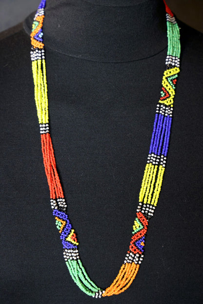 Vibrant Mosaic Draped Collar Necklace