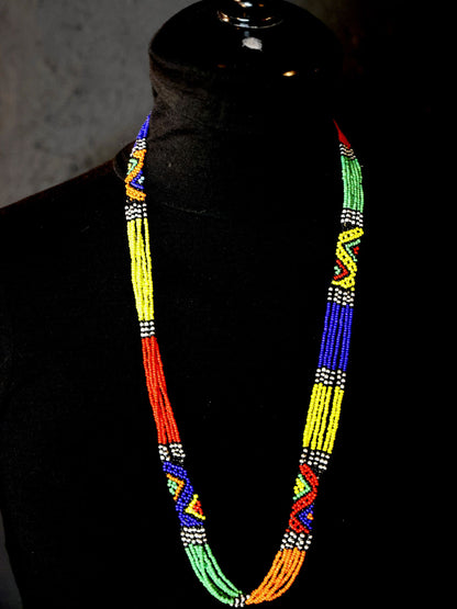 Vibrant Mosaic Draped Collar Necklace