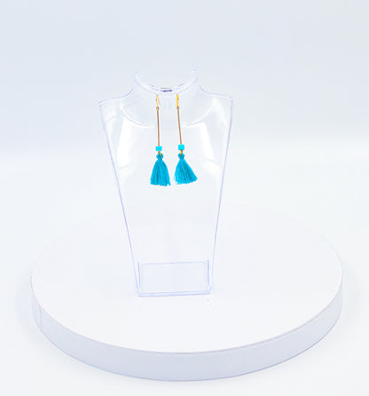 Azure Whimsy tassel earrings