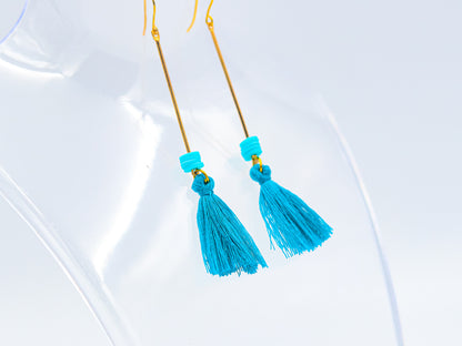 Azure Whimsy tassel earrings