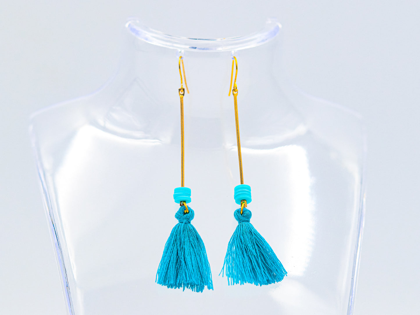 Azure Whimsy tassel earrings