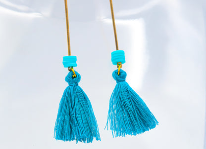 Azure Whimsy tassel earrings