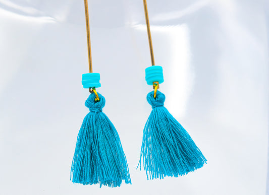 Azure Whimsy tassel earrings