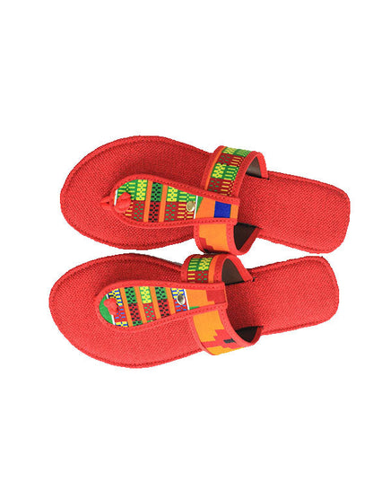 Mix colours/ Red print sandals